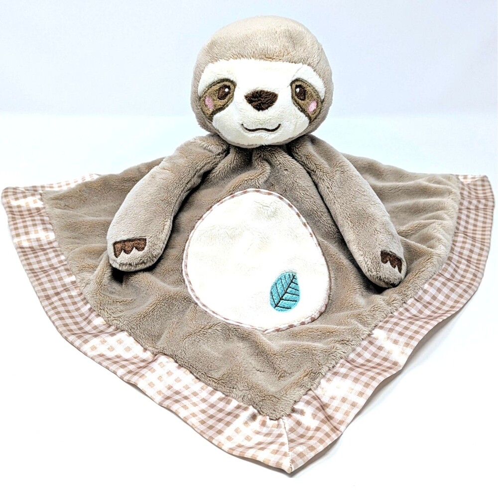 Douglas STANLEY SLOTH LIL' SNUGGLER Plush Lovey Blanket w/ Satin Trim | CLEAN!